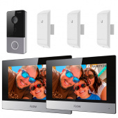 Комплект IP iFLOW Hik-Connect беспроводной видеодомофон для загородного дома на 2 IP монитора