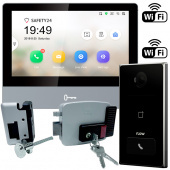 Беспроводной Wi-Fi комплект домофона 7" с панелью из алюминия и замком Cisa, арт. 3584