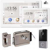 Комплект на 2 IP видеодомофона iFLOW Hik-Connect, 10 дюймов, Wi-Fi панель, замок, арт. 3529