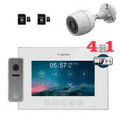 Комплект видеодомофона с Wi-Fi и IP-камерой, 2 карты памяти 128 ГБ, арт. 3619